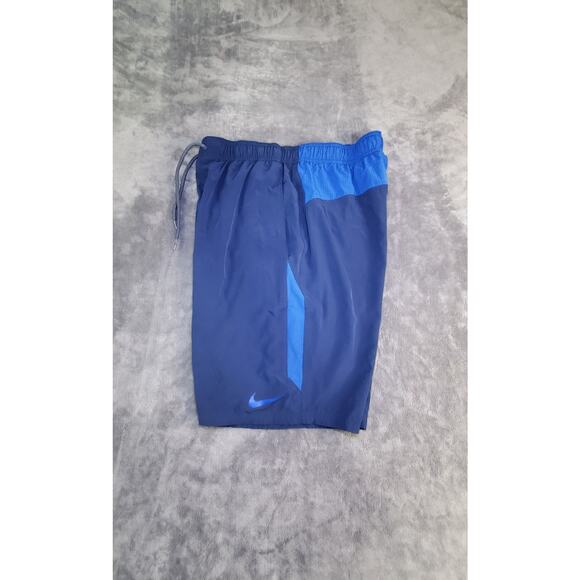 NIKE Men's Size M Blue Athletic Dri-Fit Shorts Pockets Drawstring Fitness C27-16 - Picture 6 of 8